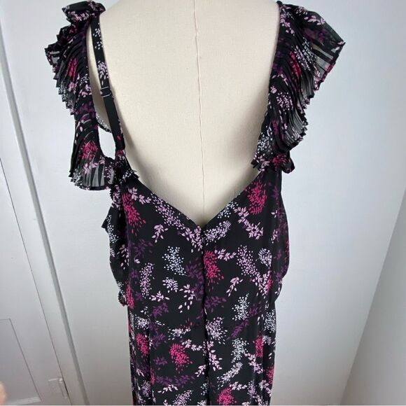 Lane Bryant Black Asian Floral Ruffled Tiered Maxi Dress Plus Size Boho Romantic - Picture 10 of 15